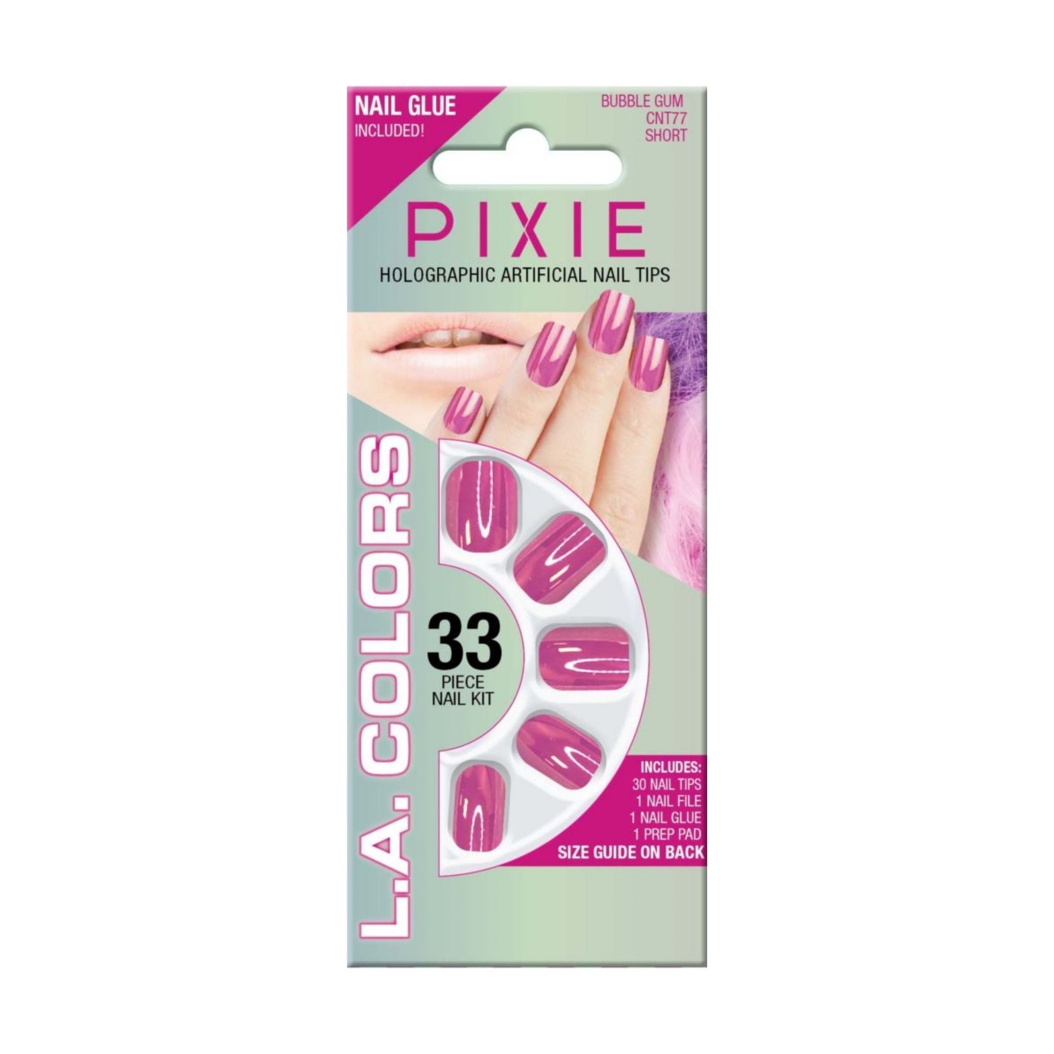 33pc Pixie Holographic Short Nail Tip Kit - BG
