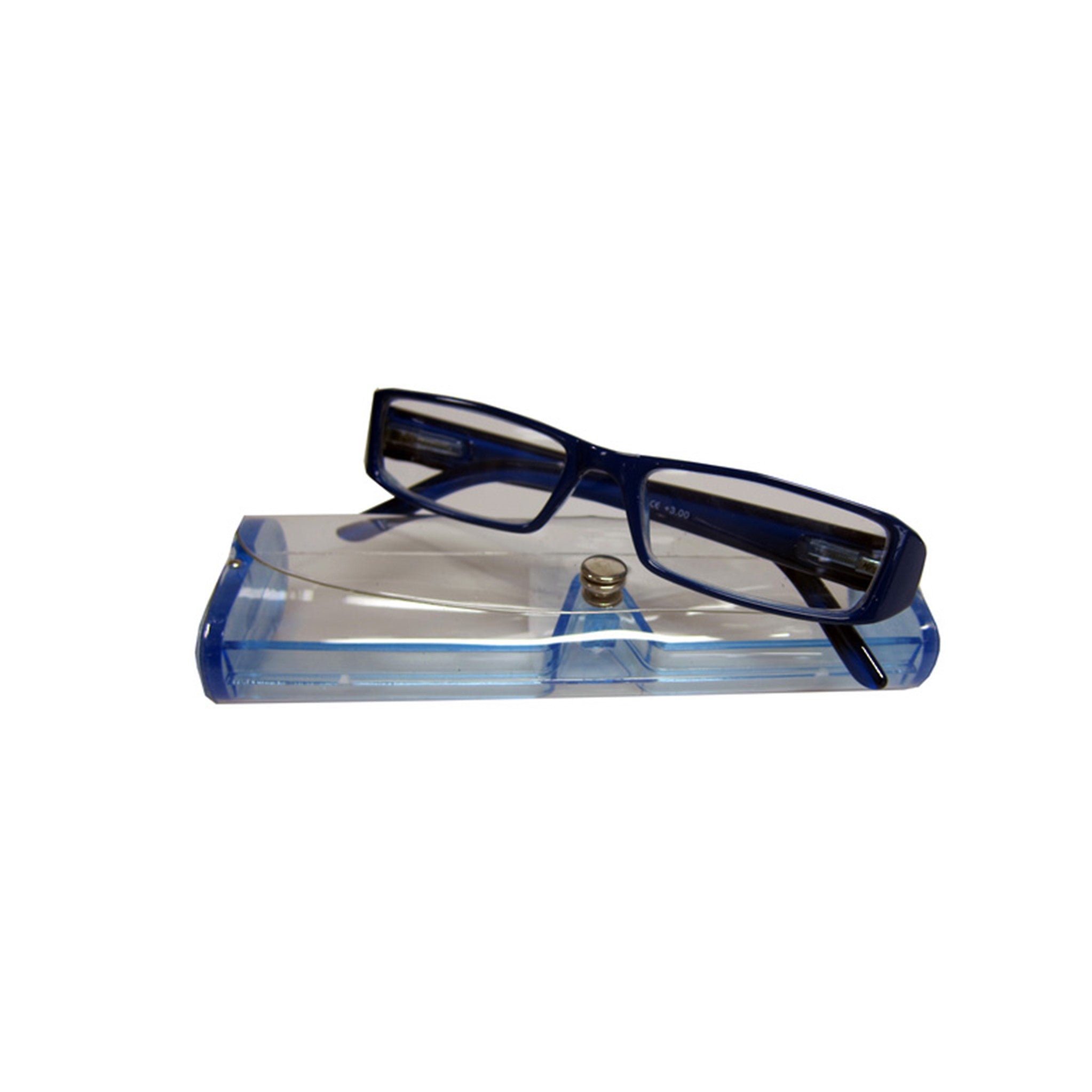 Reading Glasses Coloured In Case - Blue +1.00
