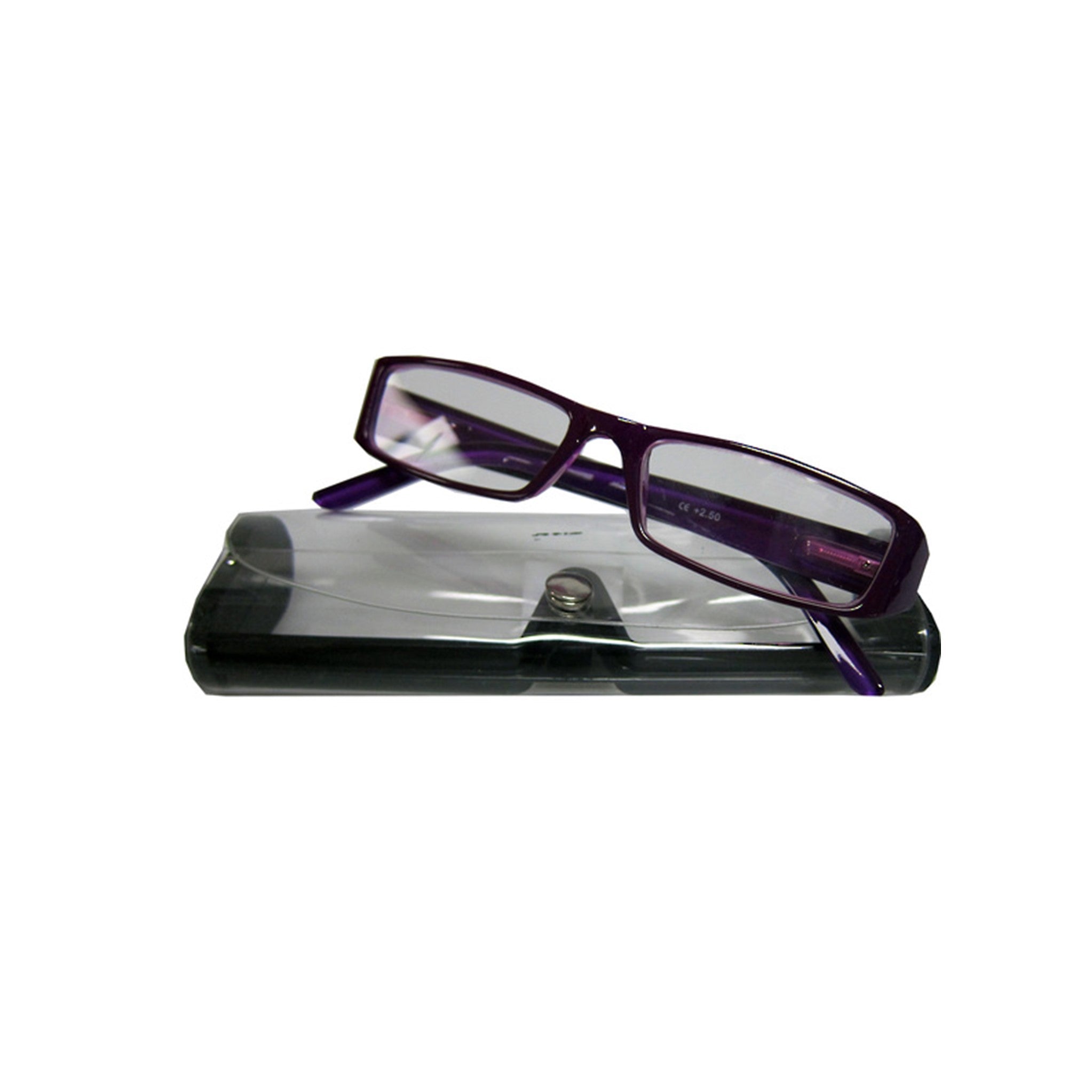 Reading Glasses Coloured In Case - Purple +1.00