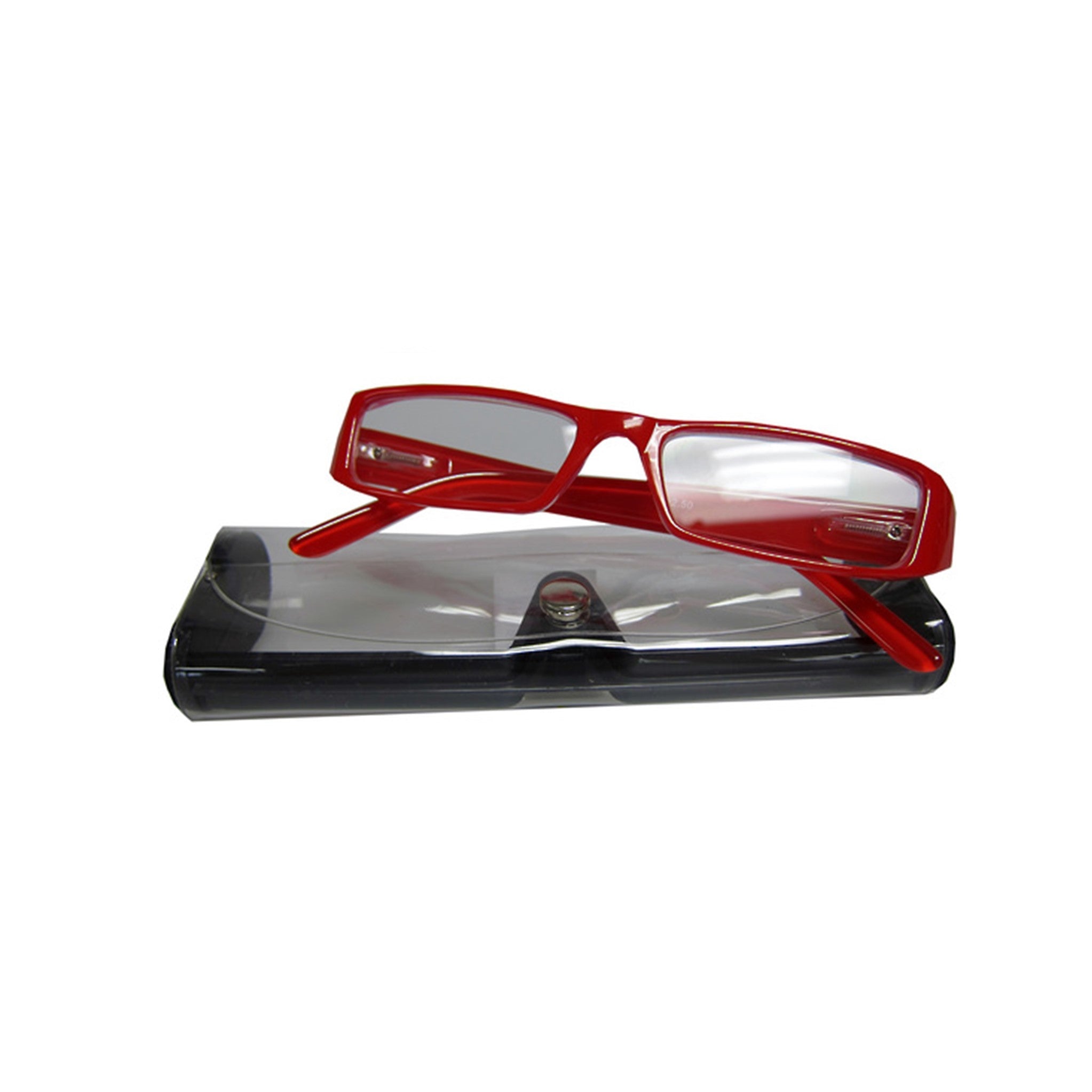 Reading Glasses Coloured In Case - Red +1.50