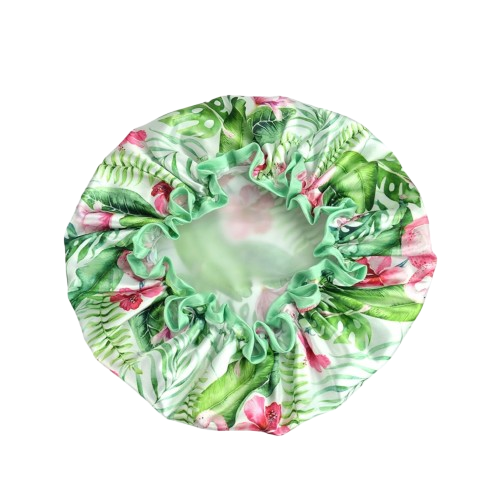 Shower Cap - Green Floral