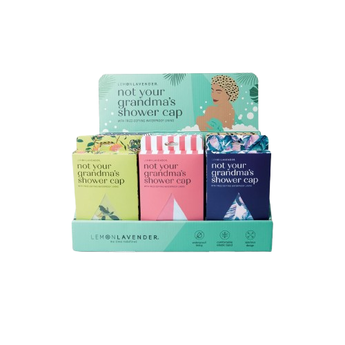 Lemon Lavender Shower Caps 2nd Generation Disp - 24pcs