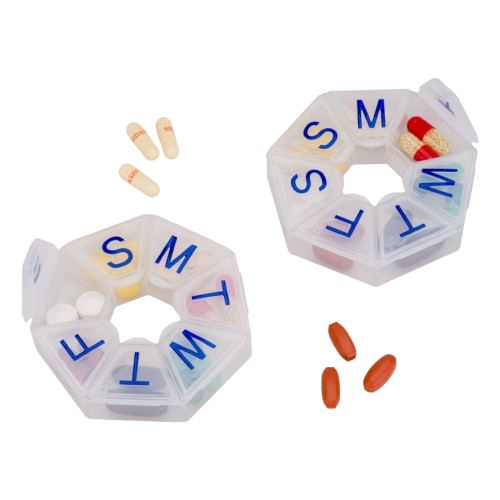 Daily-Med Round Weekly Pill Organiser