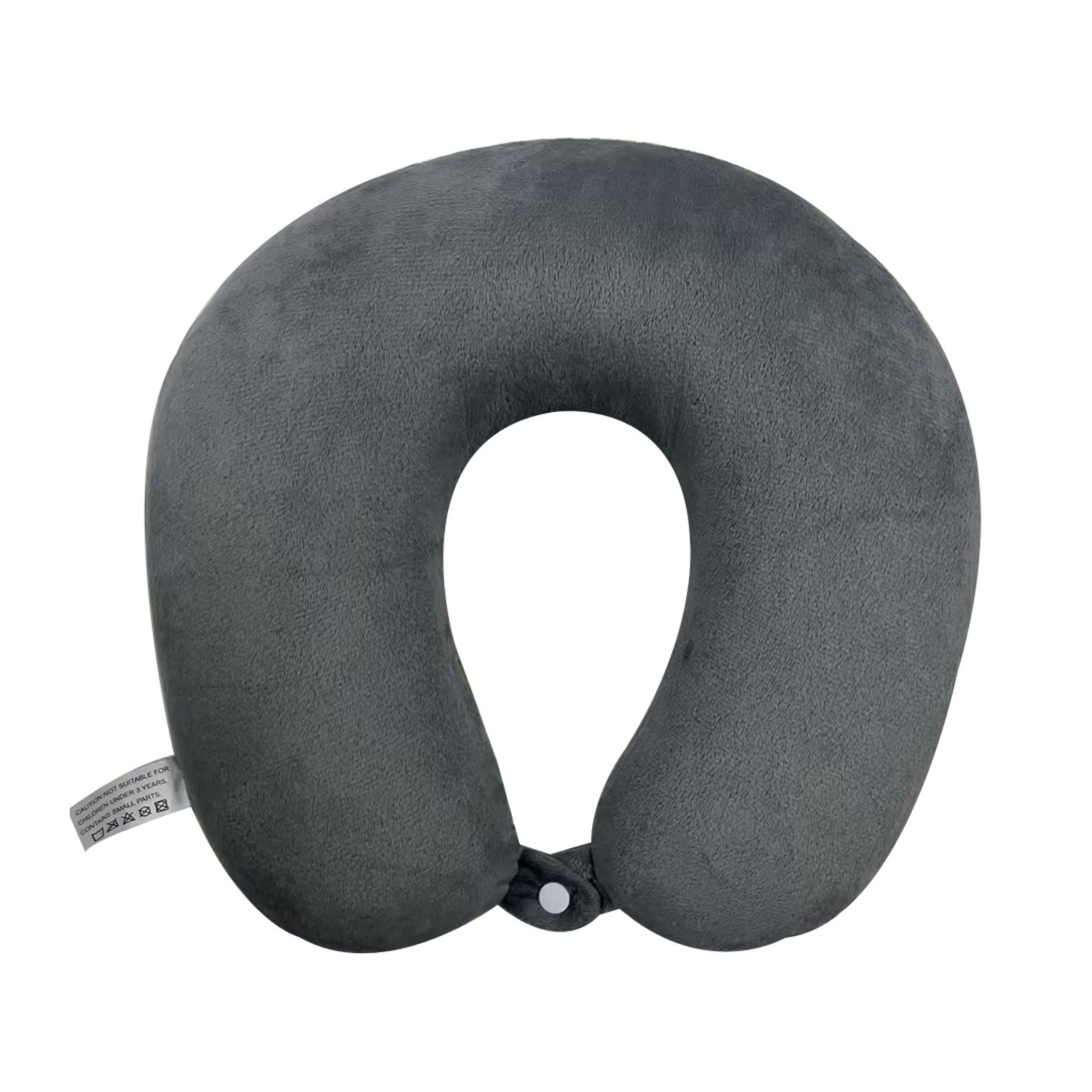 Memory Foam Neck Pillow - Grey