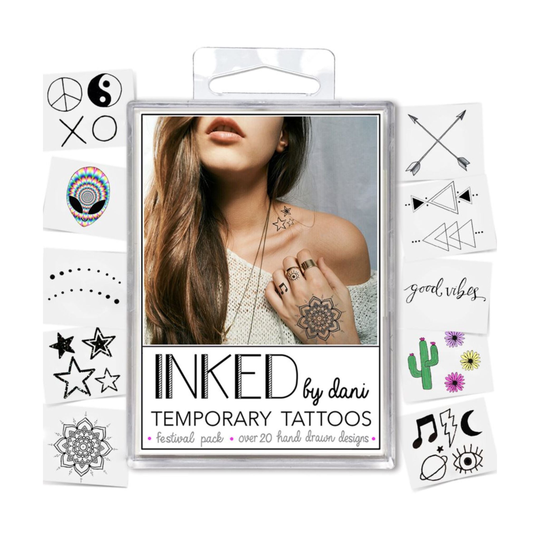 Inked Temporary Tattoos - Festival Pack