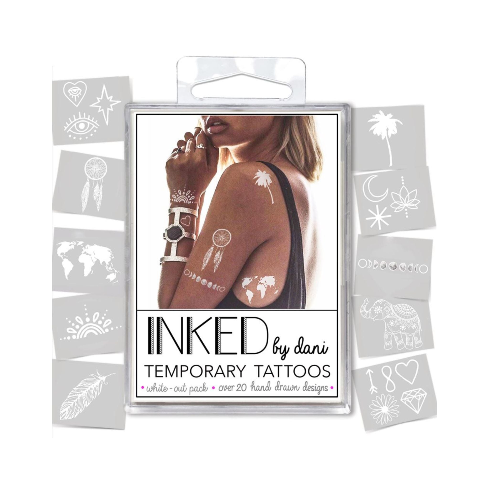 Inked Temporary Tattoos - White Out Pack