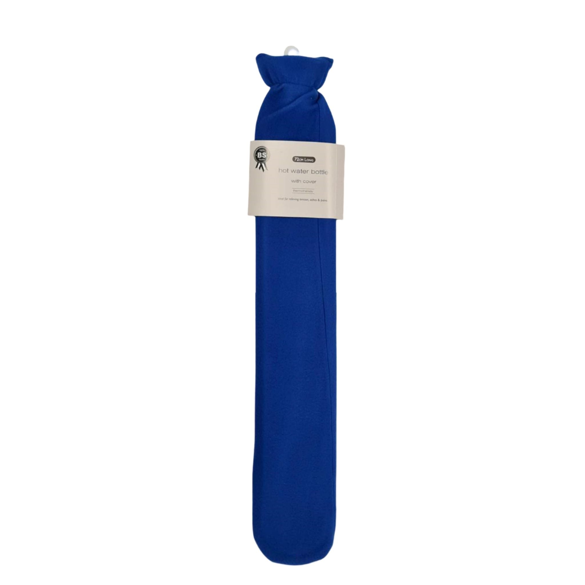 Long Hot Water Bottle & Cover - Blue