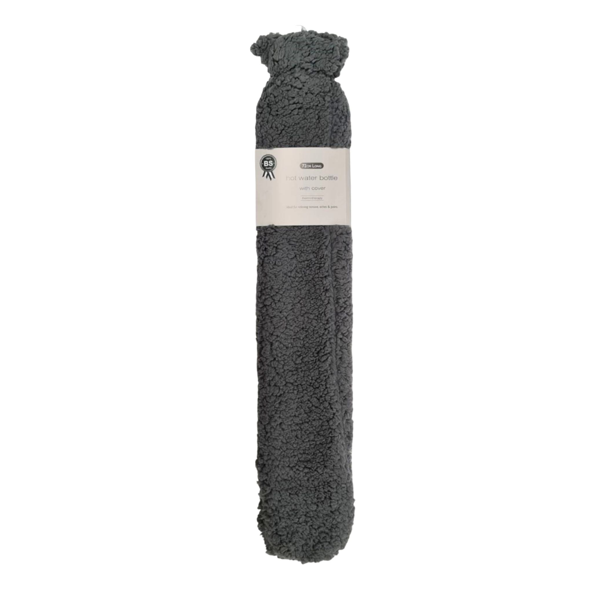 Long Hot Water Bottle & Sherpa Cover - Grey