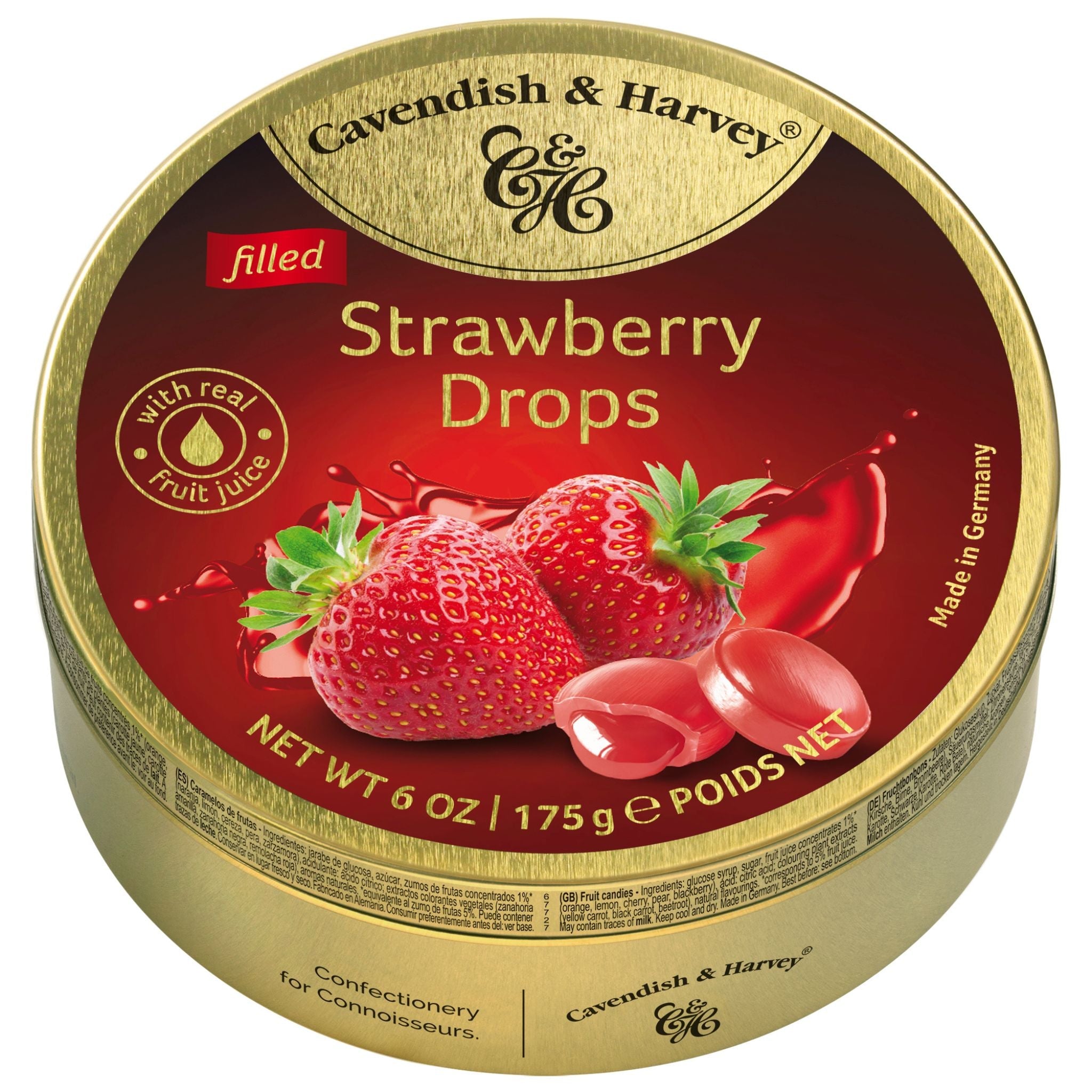 C&H Tins Strawberry Drops 175g