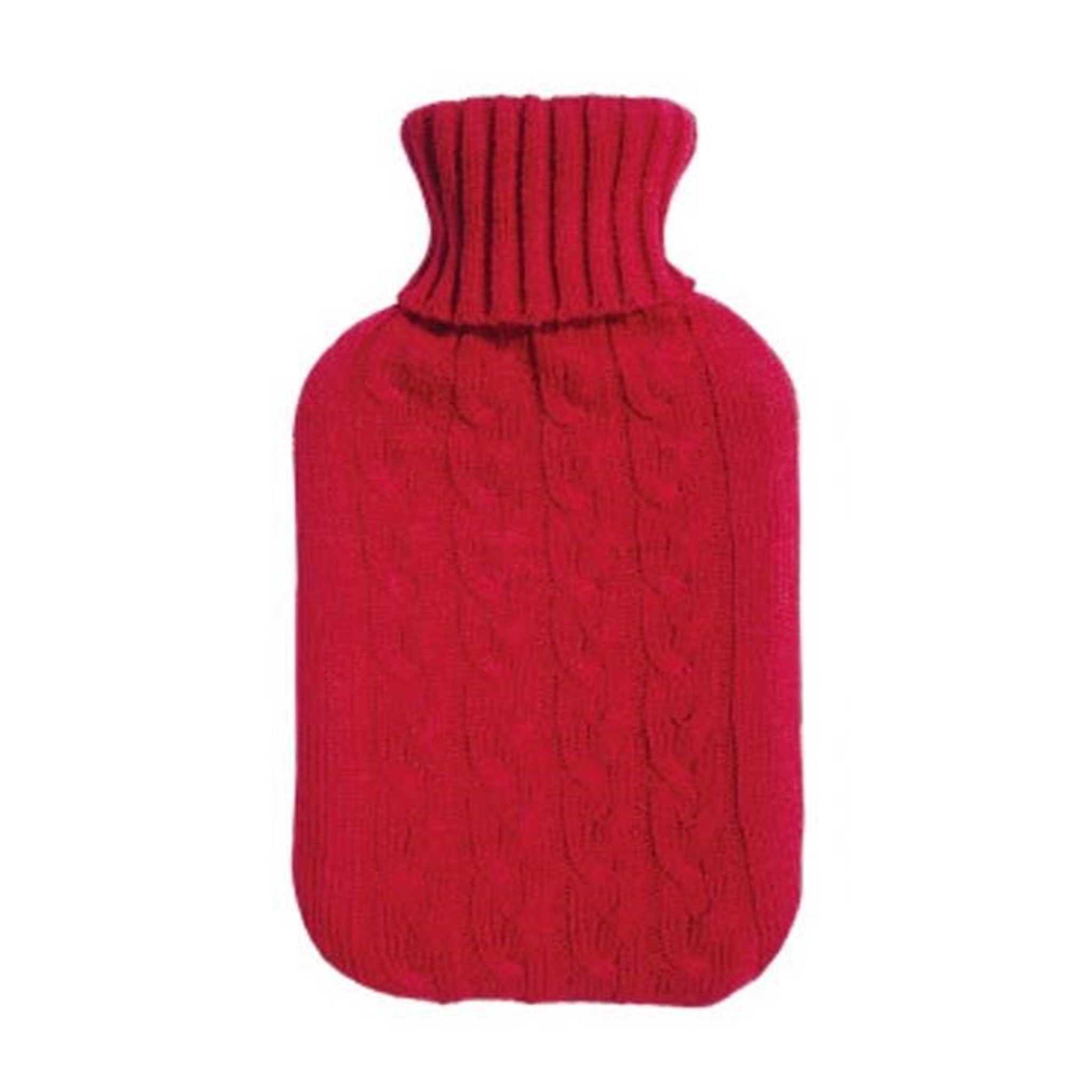 Knit Hot Water Bottle Cover - Red
