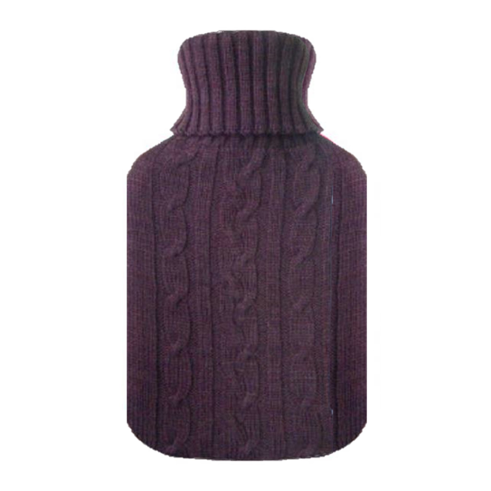 Knit Hot Water Bottle Cover - Brown