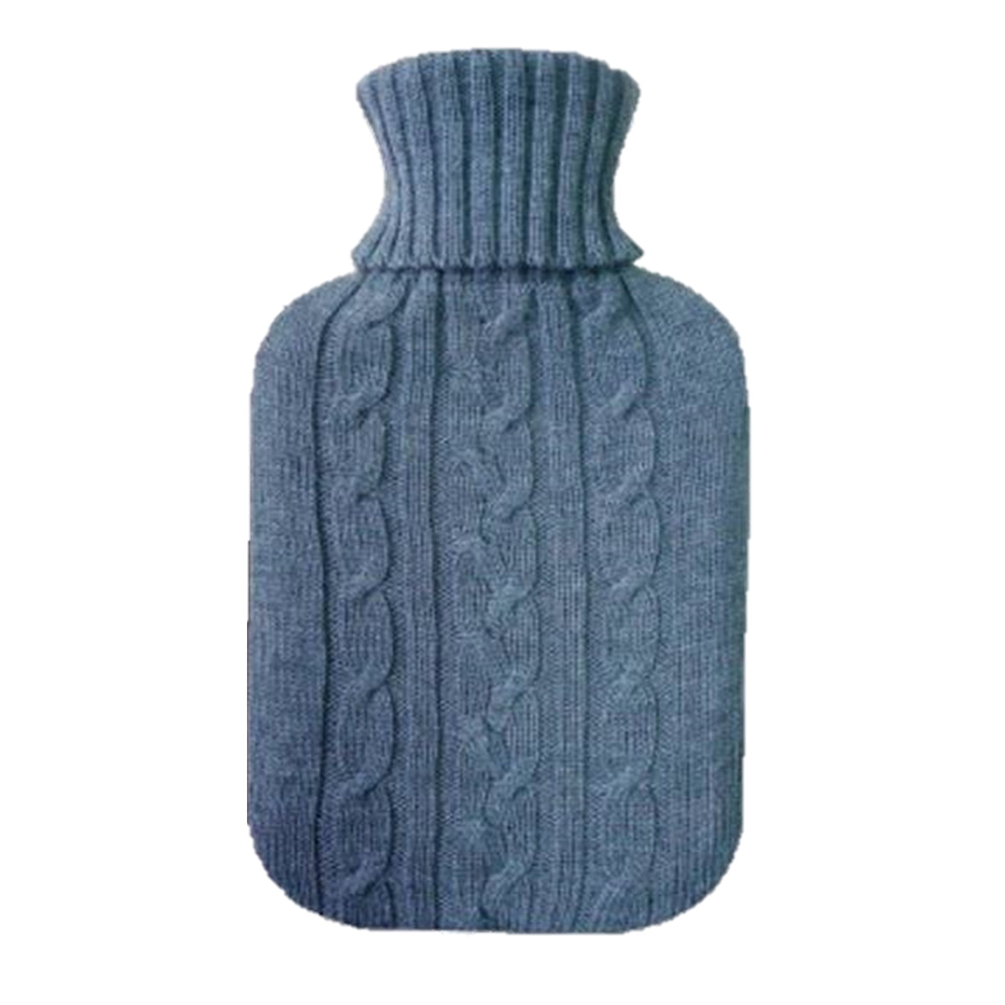 Knit Hot Water Bottle Cover - Blue