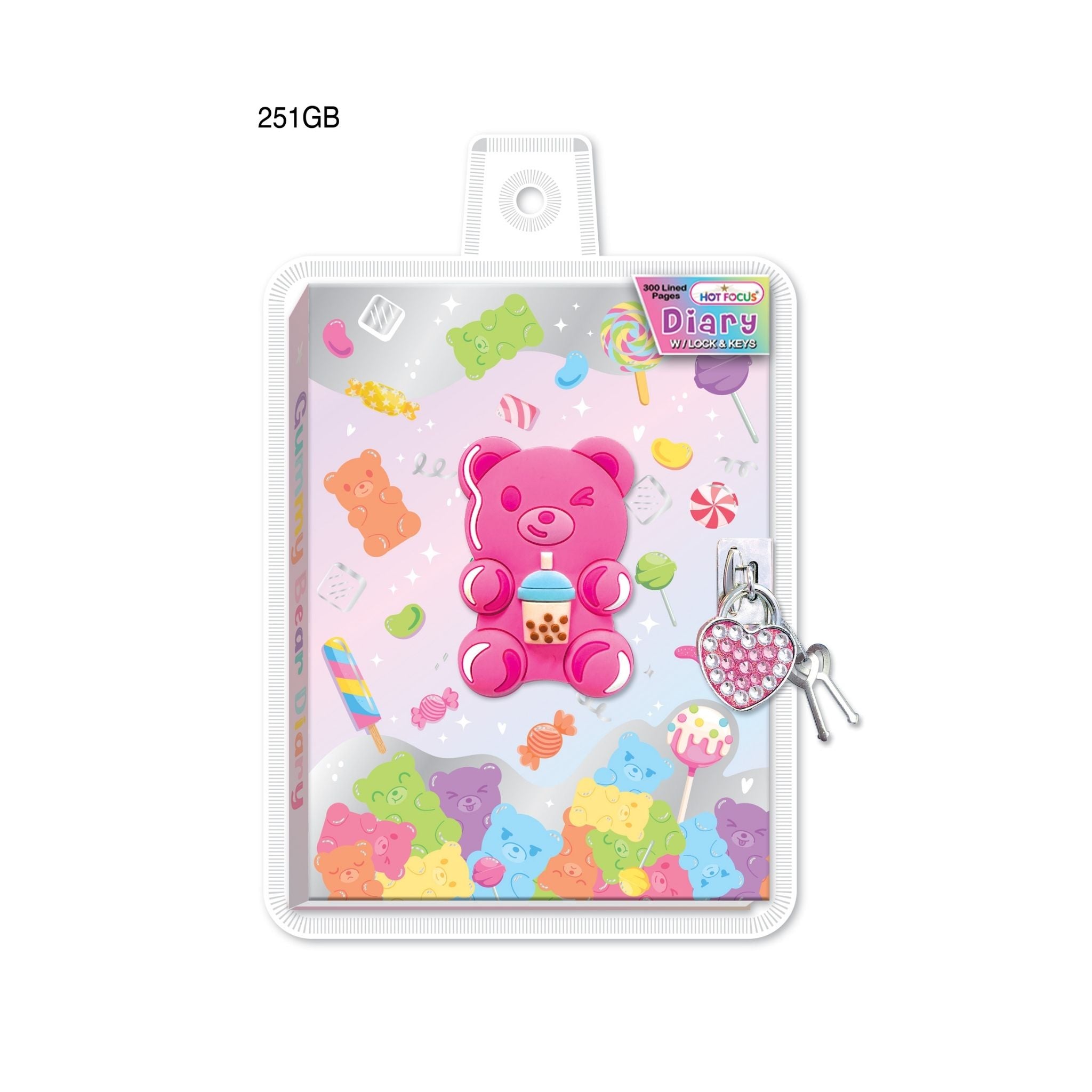 Diary with Lock & Keys Gummy Bear
