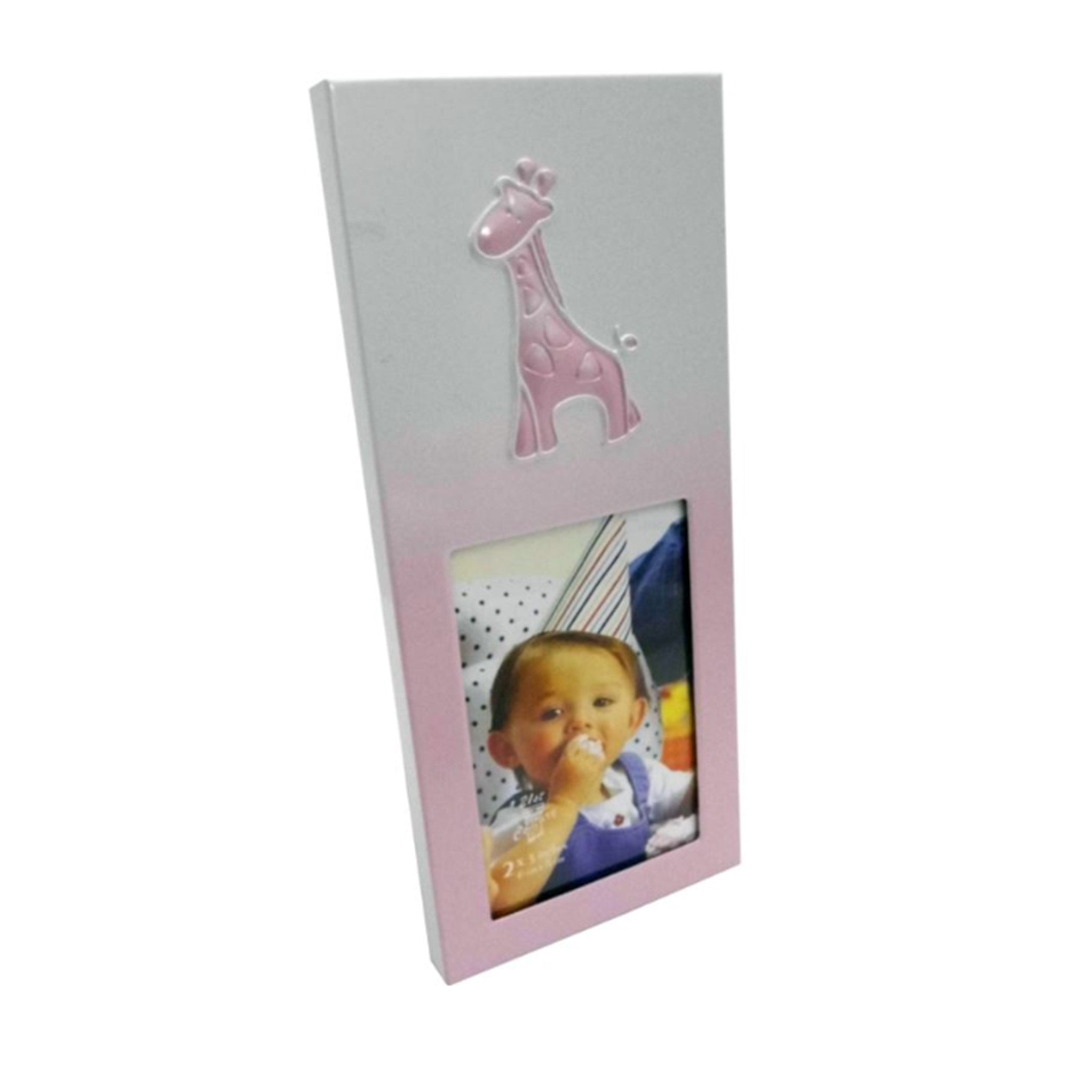 Alu. Baby Photo Frame Pink Giraffe