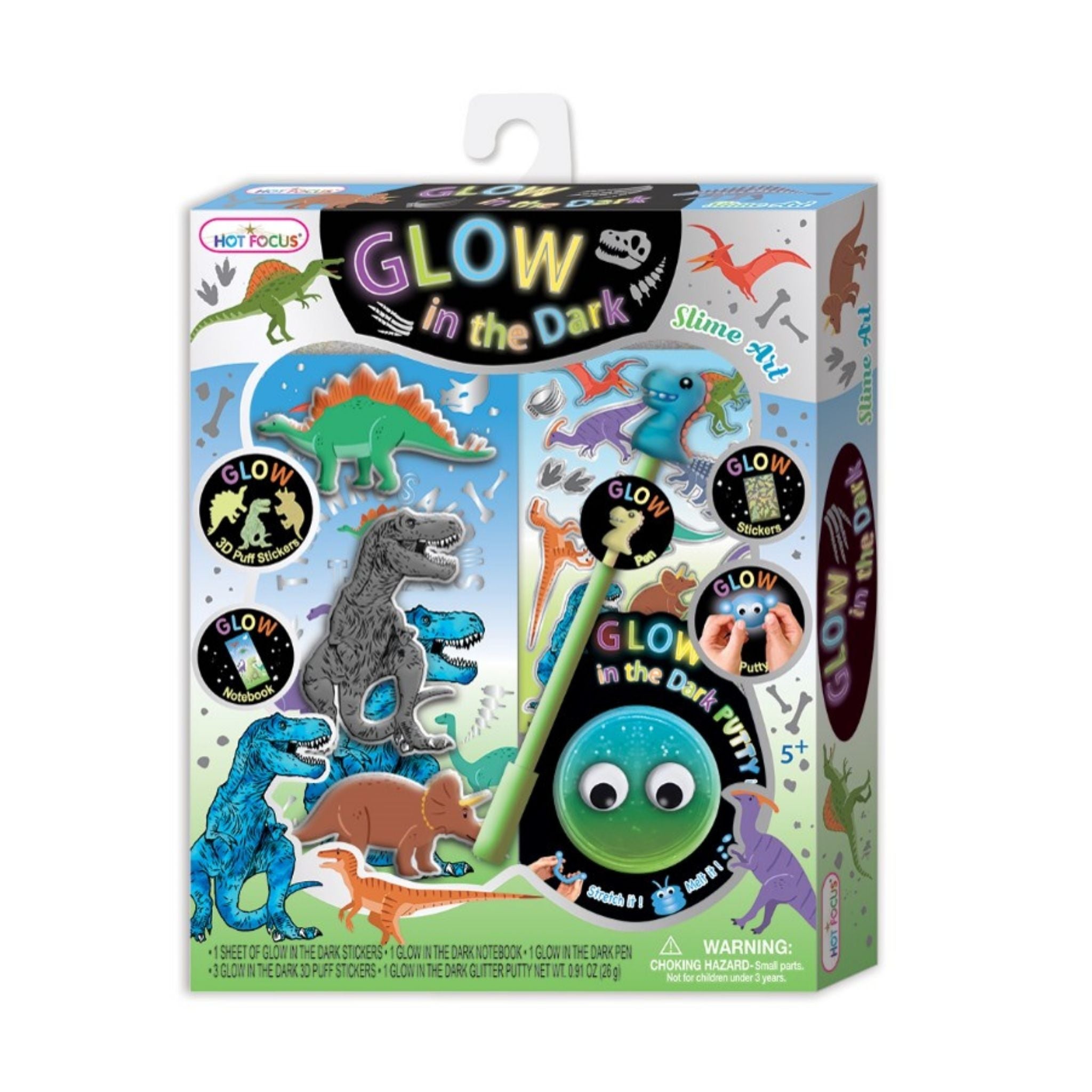 Glow in the Dark Slime Art - Dino