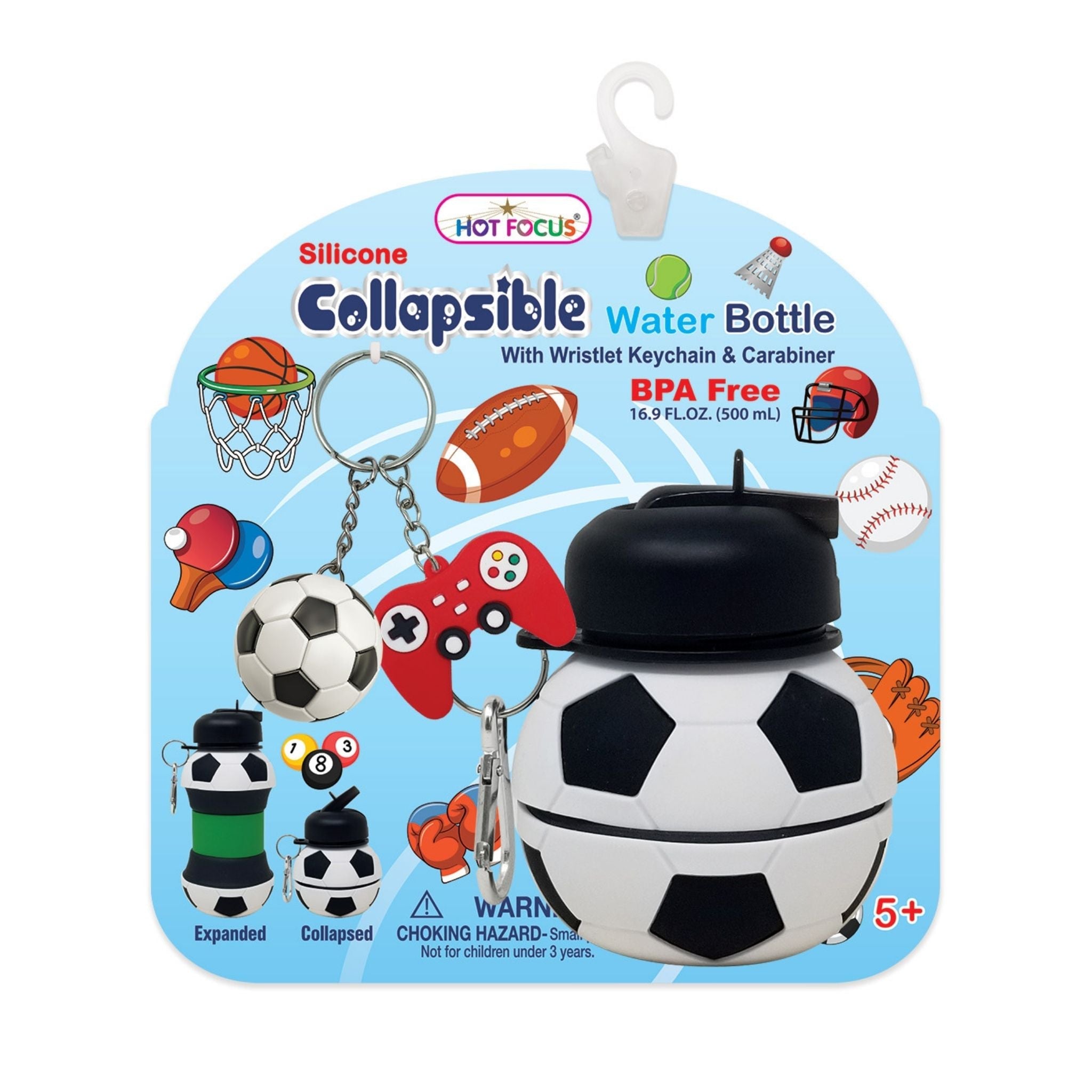 Collapsible Water Bottle - Football