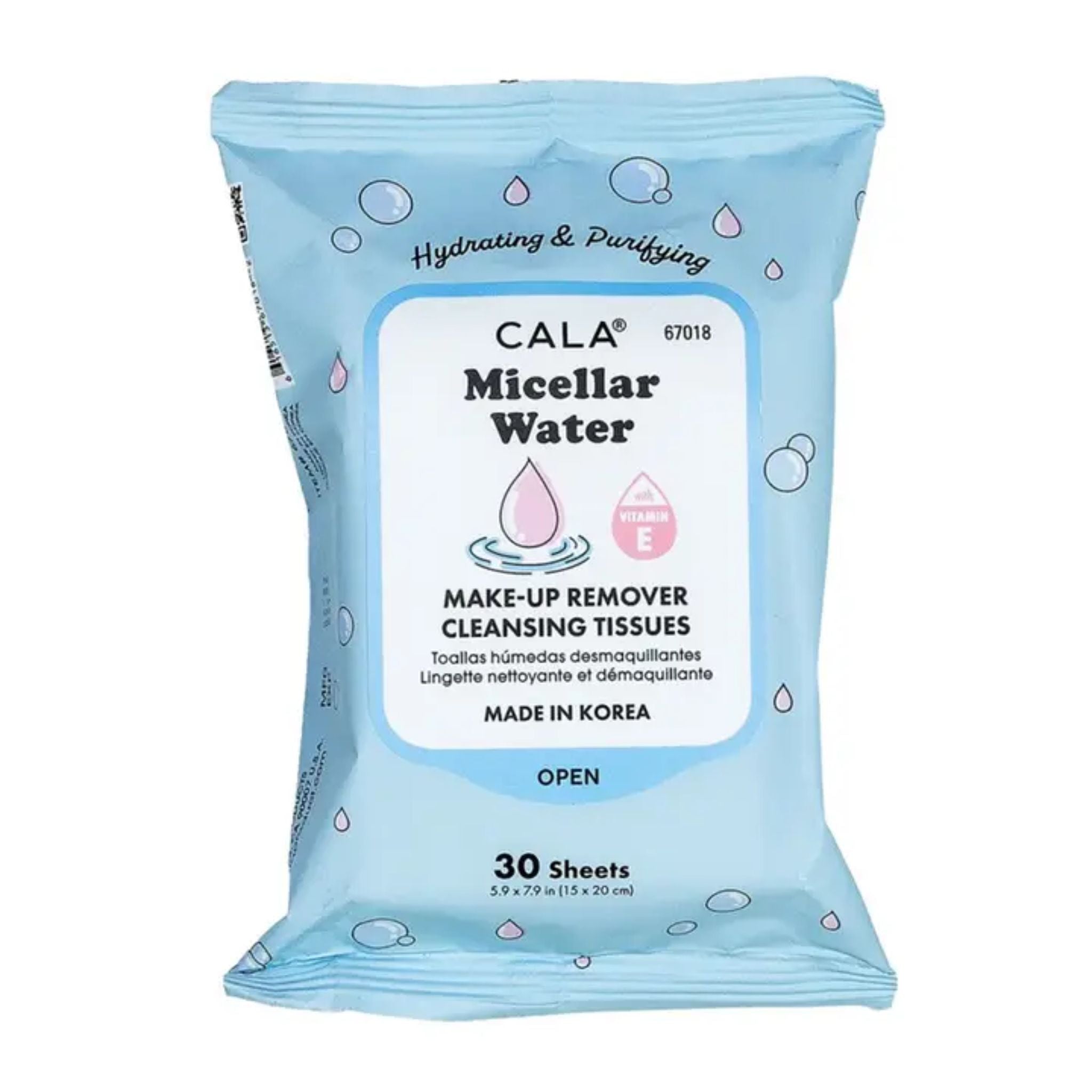 Cala Micellar Water Cleansing Wipes Disp - 6pcs