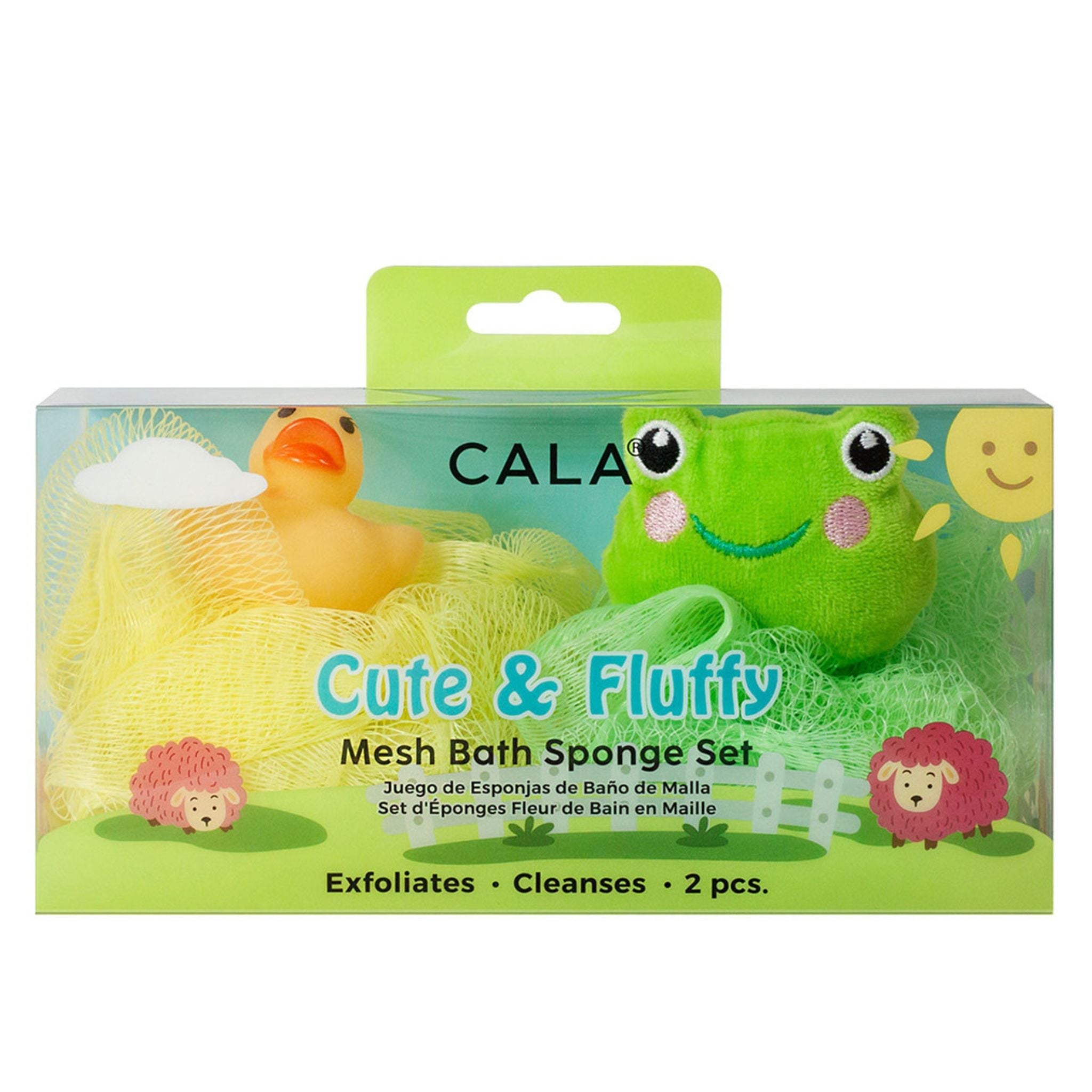 Cala Mesh Bath Sponge Set 2pcs (Duck/Frog)