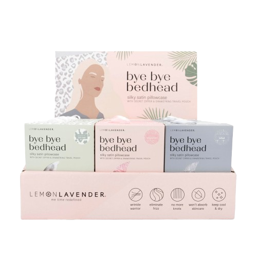 Lemon Lavender Bye Bye Bedhead Silky Satin Pillowcase -24pcs