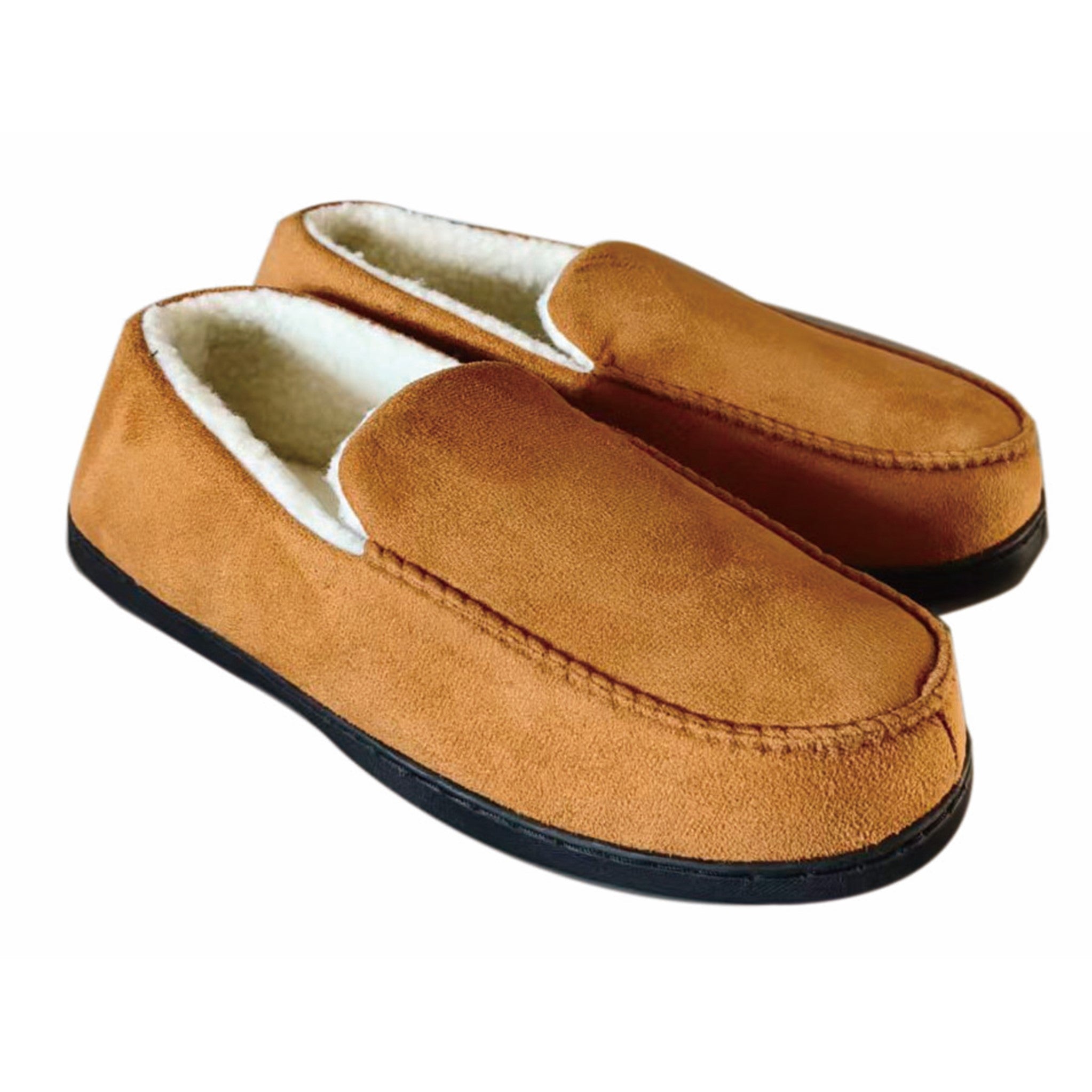 Mens Slippers Brown and White Sherpa Full XL (Size 13-14)