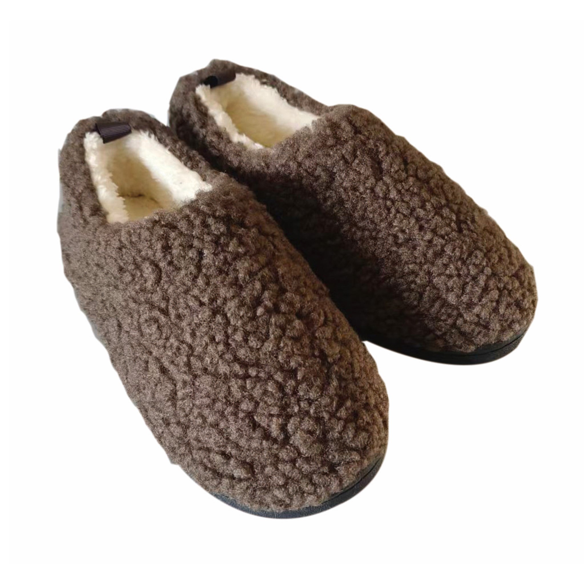 Womens Slippers Dark Brown Full Back Large (Size 9 - 10)