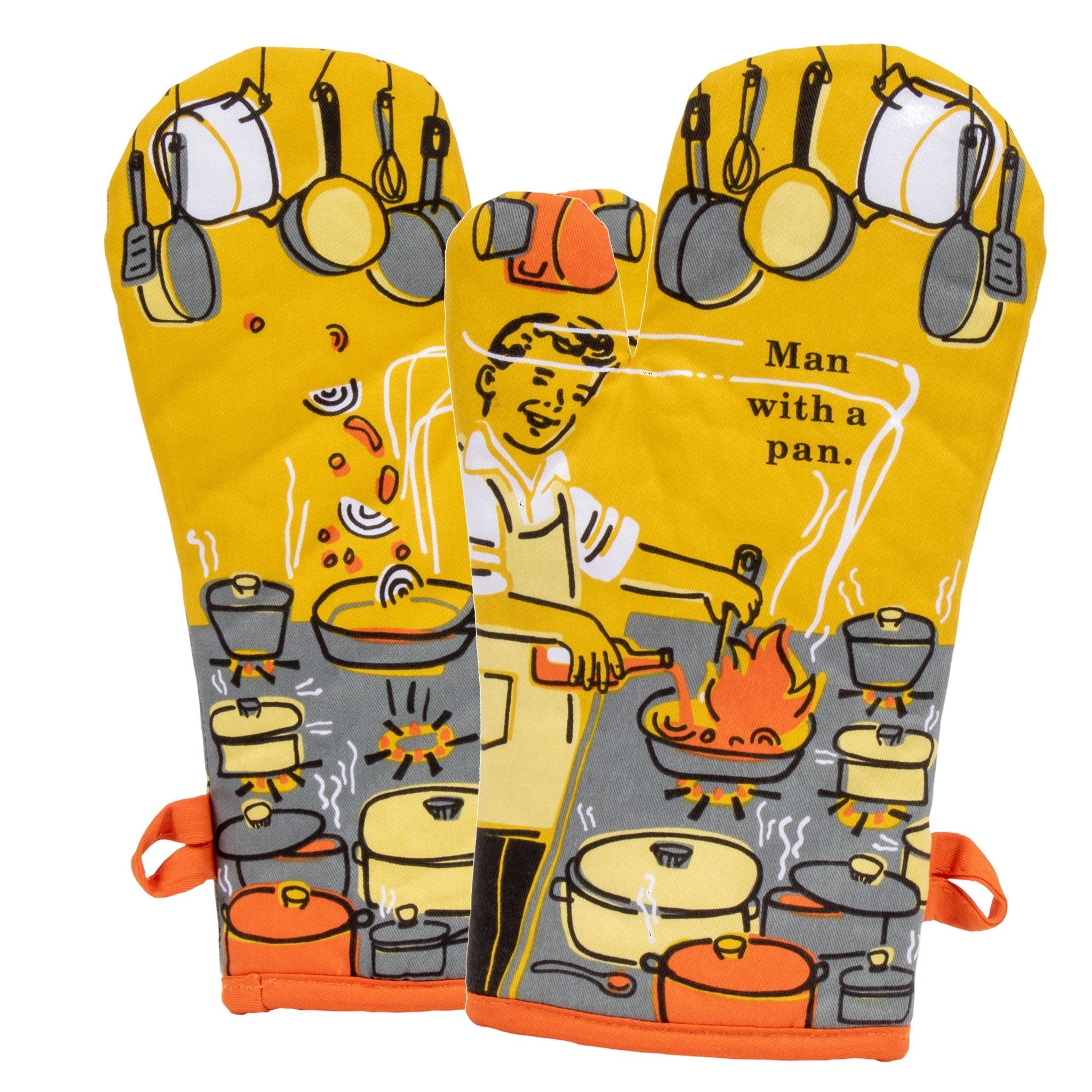 Oven Mitt - Man With A Pan