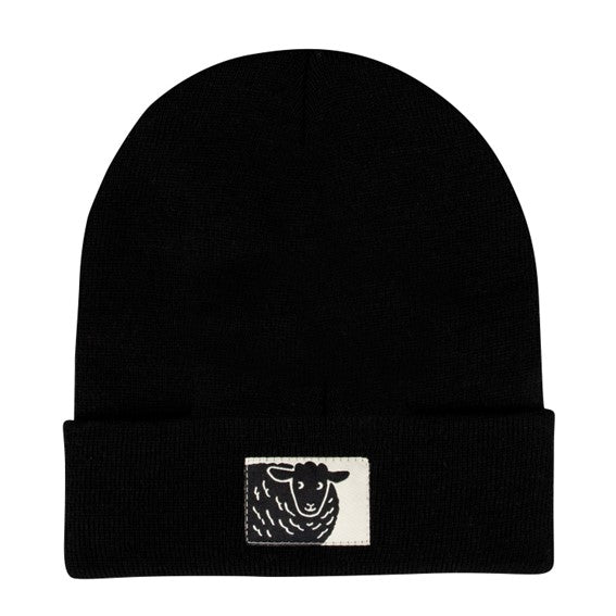 Black Beanie with sheep tag